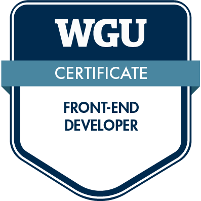 WGU Front-End Developer Certificate